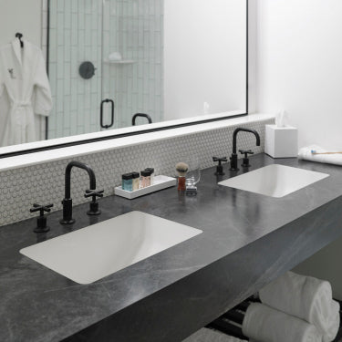 Karran Seamless Rectangular Acrylic Solid Surface Undermount Bathroom Sink