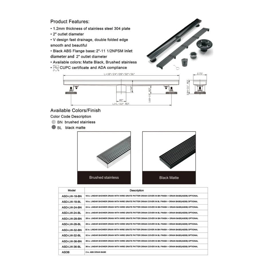 Scorpius Shower Floor Drain