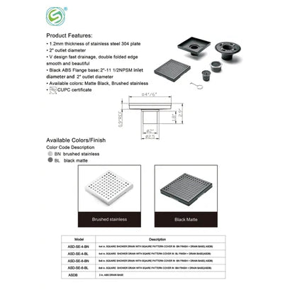 Seneca Shower Floor Drain