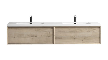 Bella 84" Wall Mounted Bathroom Vanity with Reinforced Acrylic Integrated Sink Top
