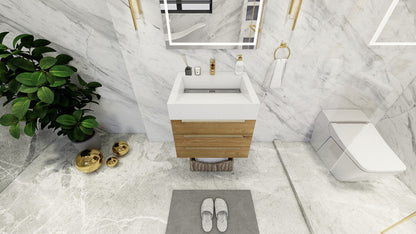 Bethany 24" Wall Mounted Bathroom Vanity with Reinforced Acrylic Sink