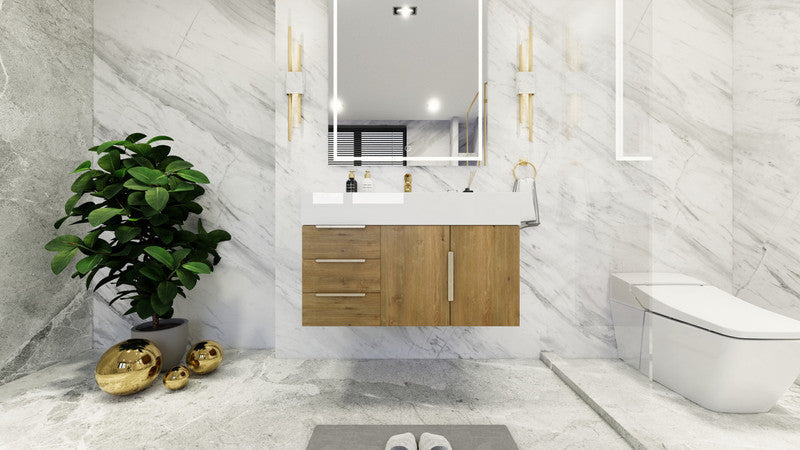 Bethany 36" Wall Mounted Bathroom Vanity with Reinforced Acrylic Sink