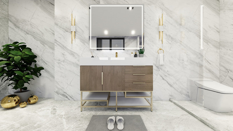 Bethany 48" Freestanding Bathroom Vanity with Acrylic Integrated Sink Top