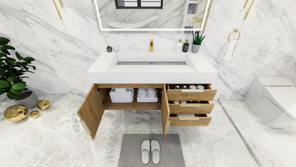 Bethany 48" Wall Mounted Bathroom Vanity with Reinforced Acrylic Sink
