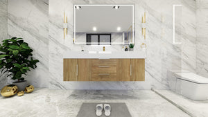 Bethany 60" Wall Mounted Vanity With Reinforced Acrylic Sink
