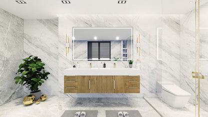 Bethany 72" Wall Mounted Bathroom Vanity with Reinforced Acrylic Sink