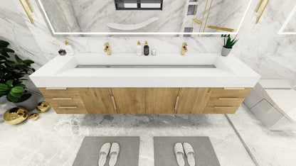 Bethany 84" Wall Mounted Bathroom Vanity with Reinforced Acrylic Sink