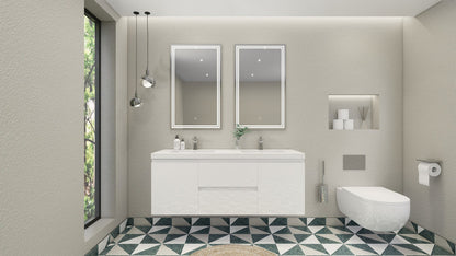 Bohemia Lina 60" Wall Mounted Bathroom Vanity with Reinforced Acrylic Sink