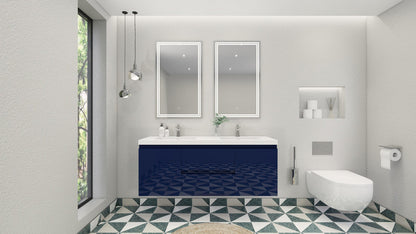 Bohemia Lina 60" Wall Mounted Bathroom Vanity with Reinforced Acrylic Sink