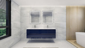 Bohemia Lina 72" Wall Mounted Vanity With Double Reinforced Acrylic Sinks