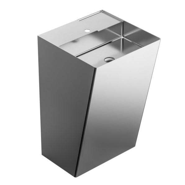 Cinox Rectangular Stainless Steel Pedestal Bathroom Sink