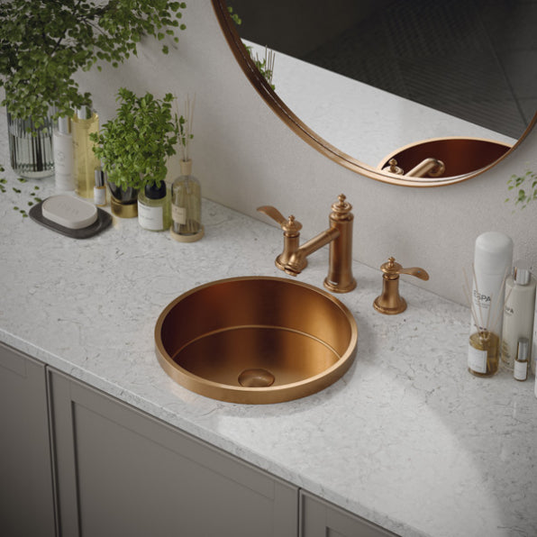 Cinox Round Stainless Steel Drop-In Bathroom Sink