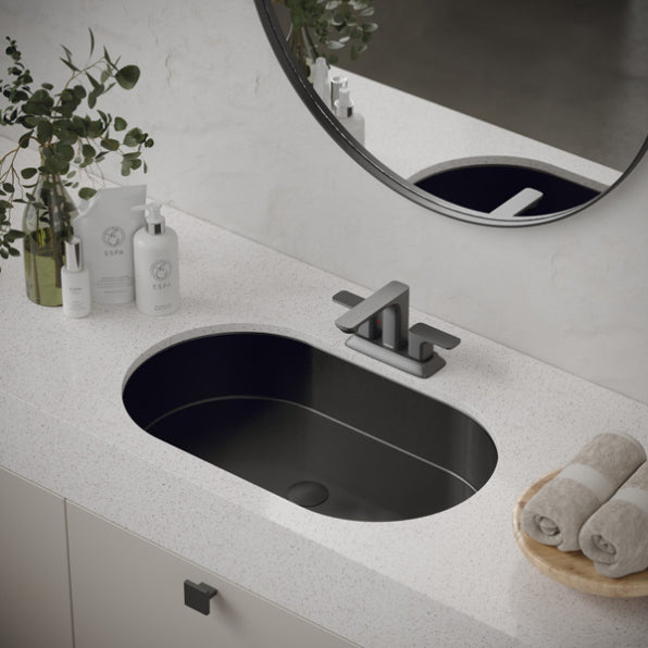 Cinox Oval Stainless Steel Undermount Bathroom Sink