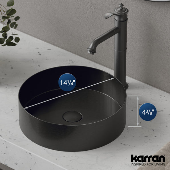 Cinox Round Stainless Steel Vessel Bathroom Sink