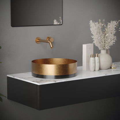 Cinox Round Gunmetal Base Stainless Steel Vessel Bathroom Sink