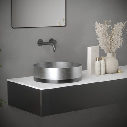 Cinox Round Gunmetal Base Stainless Steel Vessel Bathroom Sink