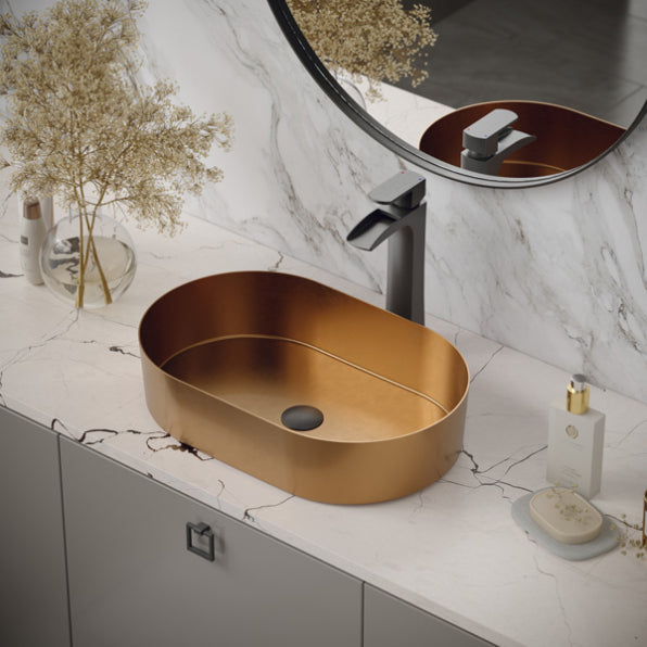 Cinox Oval Stainless Steel Vessel Bathroom Sink