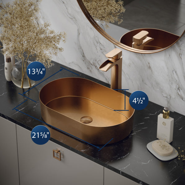 Cinox Oval Stainless Steel Vessel Bathroom Sink