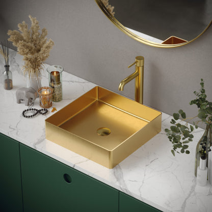 Cinox Square Stainless Steel Vessel Bathroom Sink