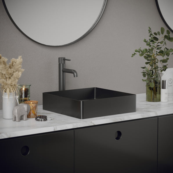 Cinox Square Stainless Steel Vessel Bathroom Sink