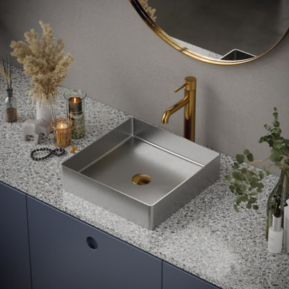 Cinox Square Stainless Steel Vessel Bathroom Sink