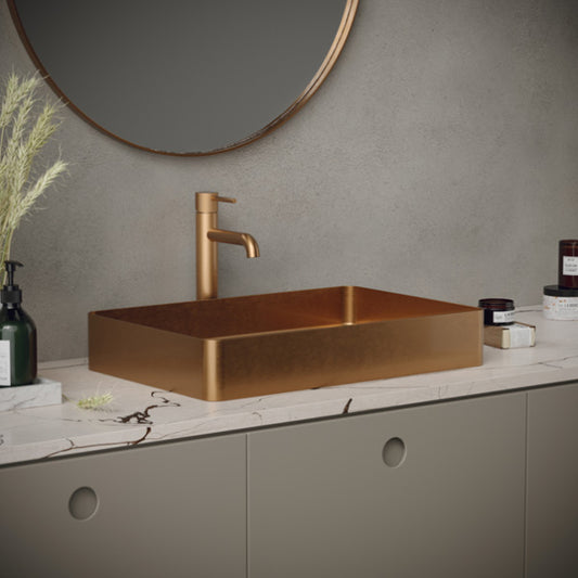 Cinox Rectangular Stainless Steel Drop-In Bathroom Sink