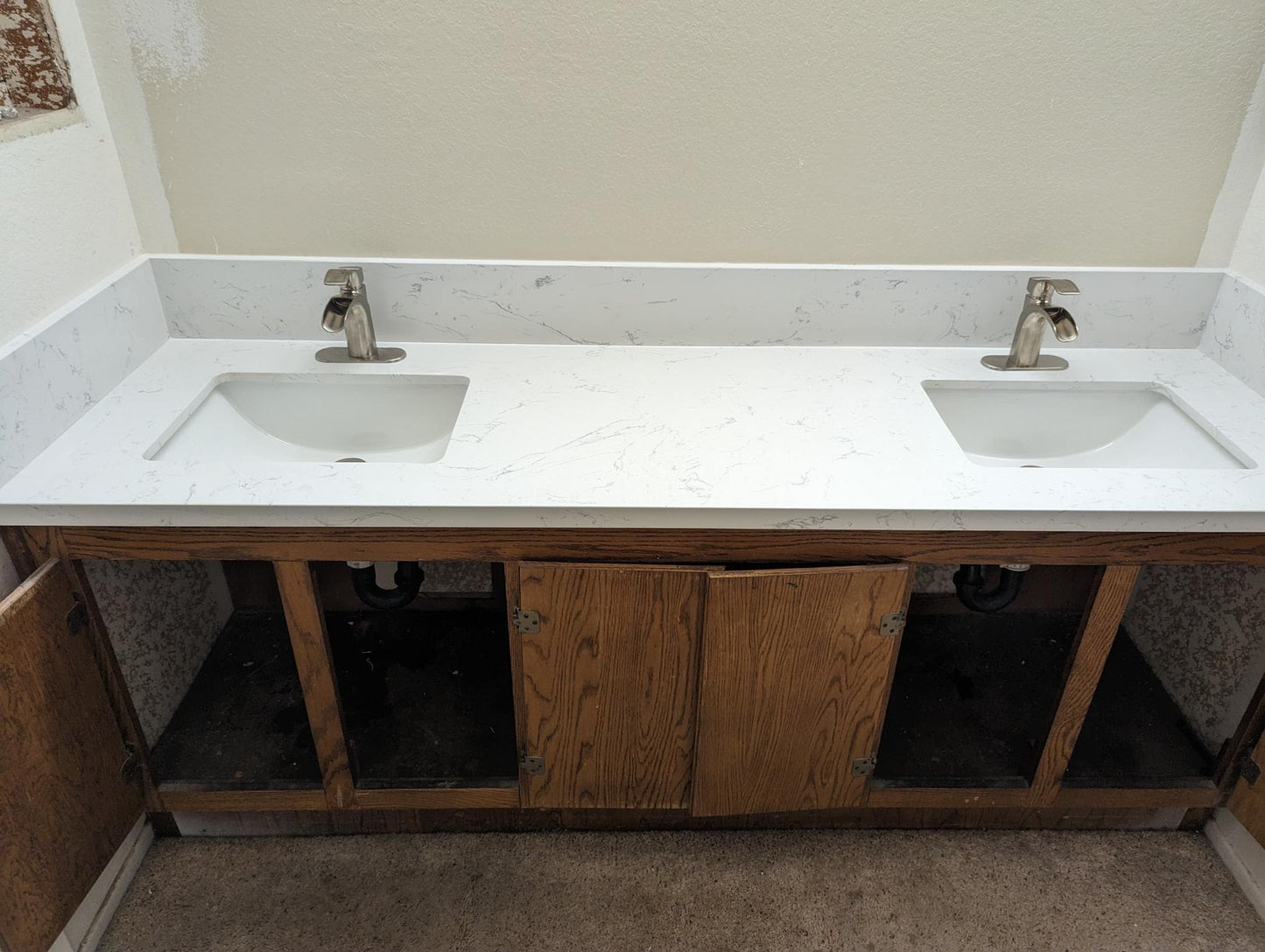 White Carrara Engineered Marble Vanity Top