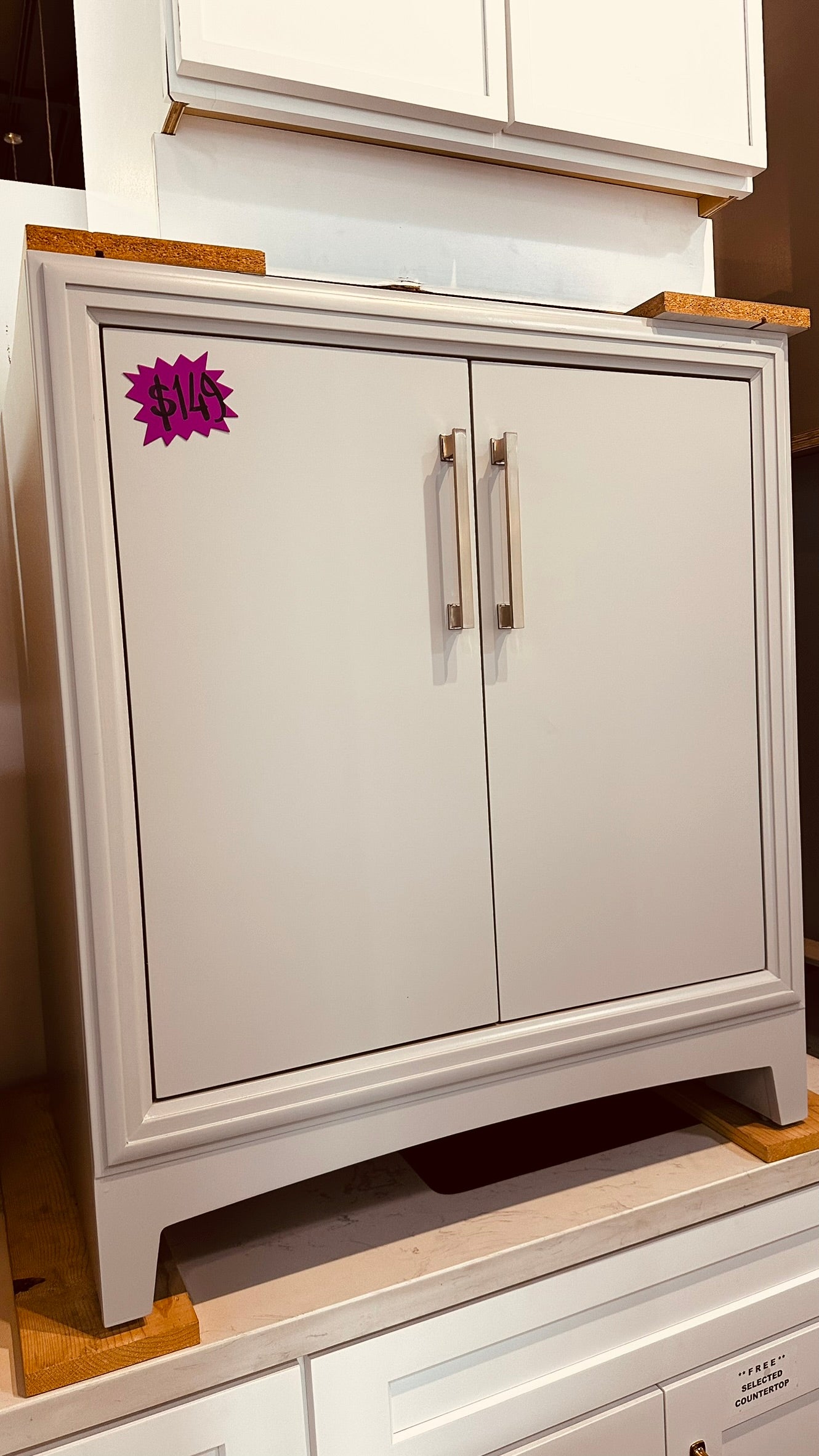 36 inch dove grey vanity cabinet, clearance