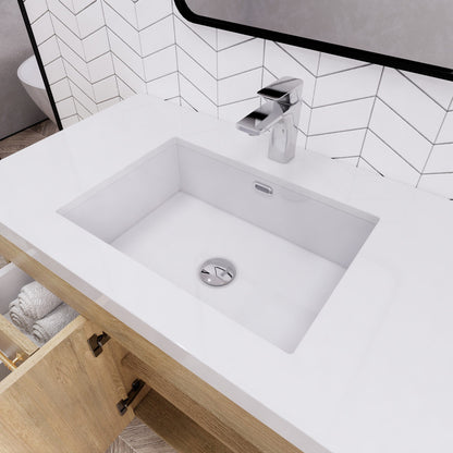 Elsa 36" Wall Mounted Bathroom Vanity with Reinforced Acrylic Sink