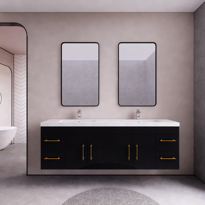 Elsa 72" Wall Mounted Bathroom Vanity with Reinforced Acrylic Sink