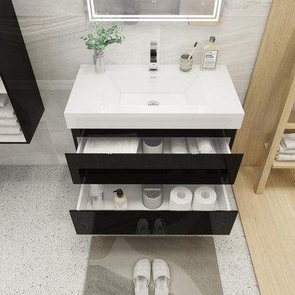Fortune 36" Wall Mounted Bathroom Vanity with Reinforced Acrylic Integrated Sink Top