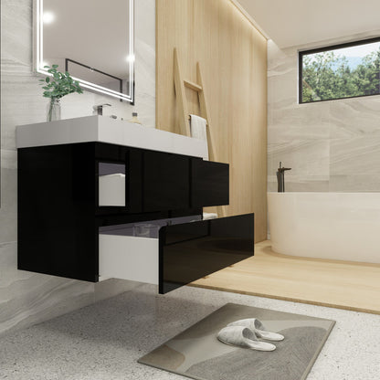 Fortune 36" Wall Mounted Bathroom Vanity with Reinforced Acrylic Integrated Sink Top
