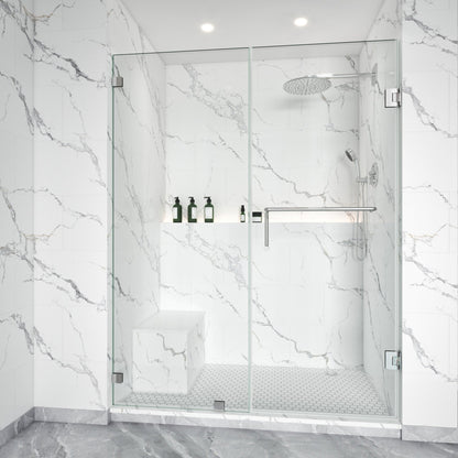 Thalos Frameless Swing Shower Door in Polished Chrome by Lina Collection