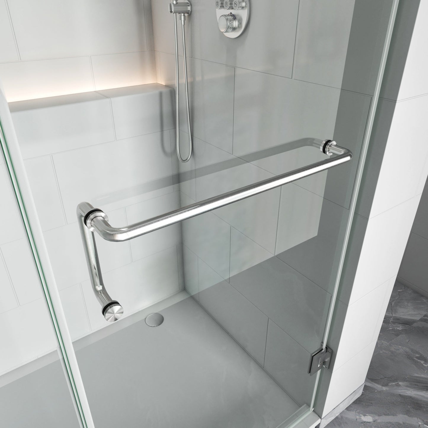 Thalos Frameless Swing Shower Door by Lina Collection