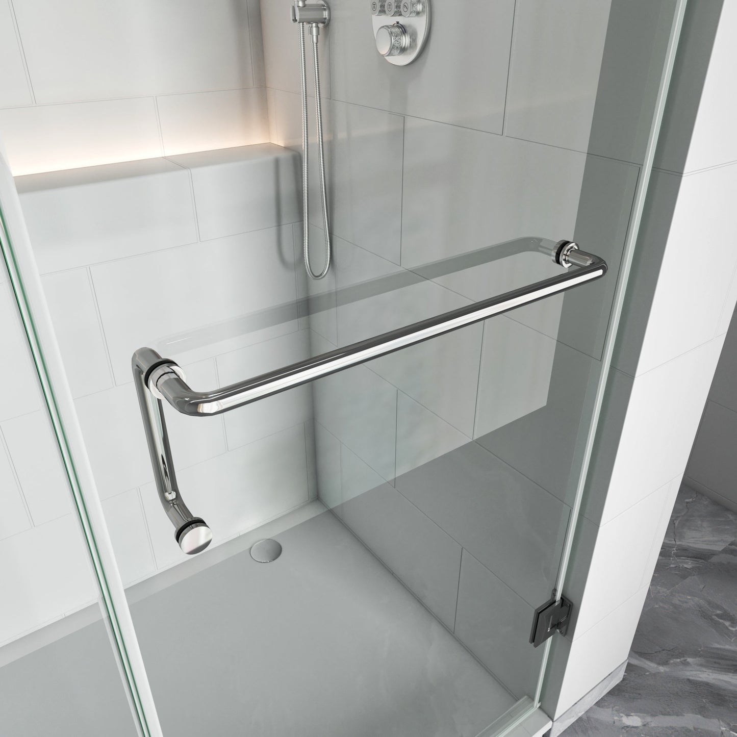 Thalos Frameless Swing Shower Door by Lina Collection