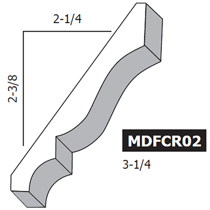 3-1/4" MDF Colonial Crown