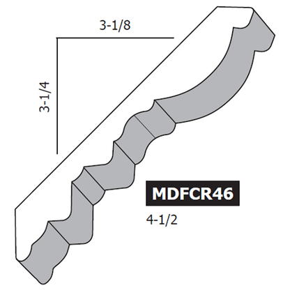 4-1/2" MDF Venetian Crown