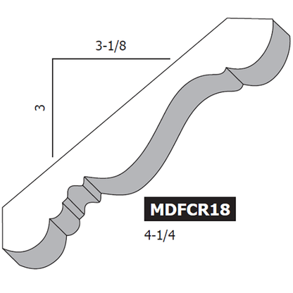 4-1/4" MDF Charleson Crown