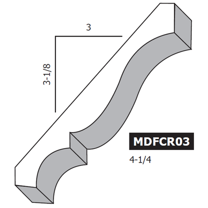 4-1/4" MDF Colonial Crown