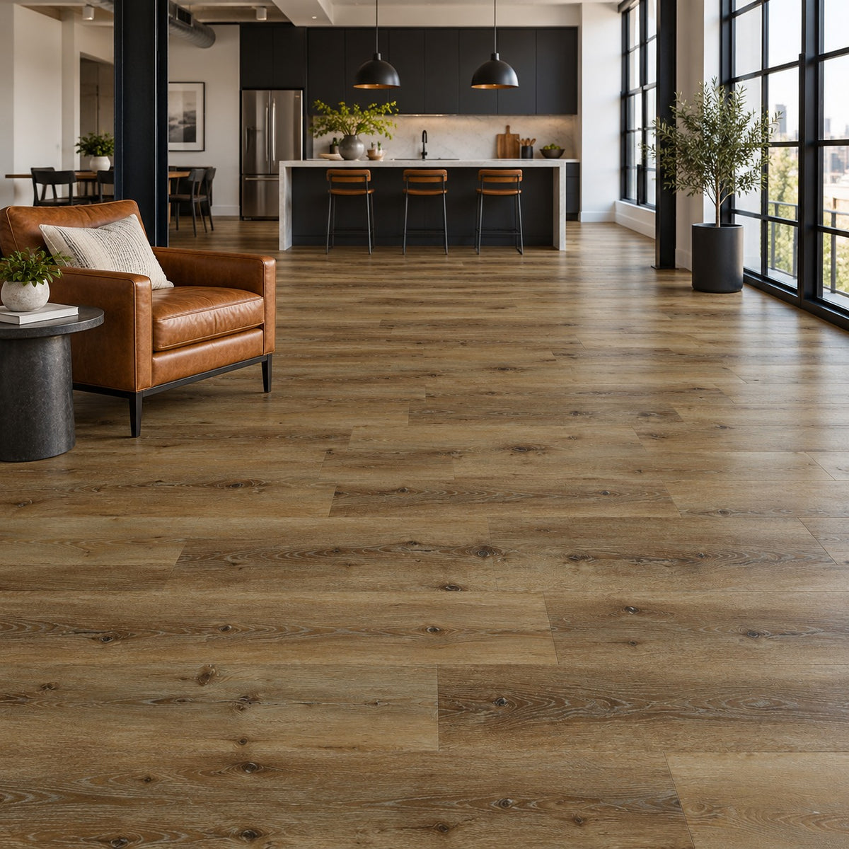 American Key West Waterproof SPC Flooring installed in a loft