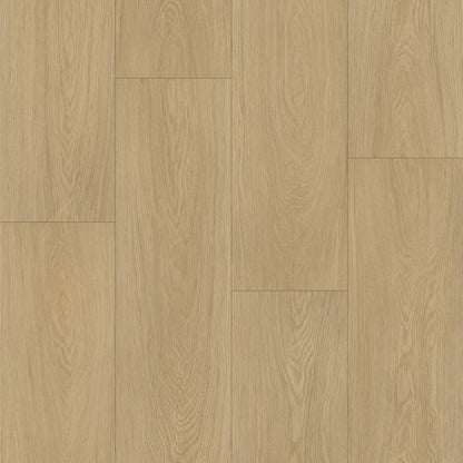 Carmel Beach waterproof SPC vinyl plank flooring, EIR texture, beveled 60 by 9 inch planks, matte wood look