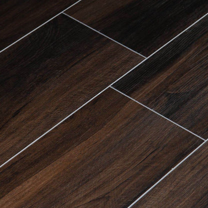 Paramount Amber waterproof SPC vinyl plank flooring, 8 mm core, attached 2 mm IXPE pad, embossed matte wood look