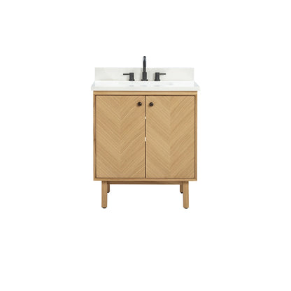 Adele 30" Freestanding Bathroom Vanity with Calacatta White Quartz Top and Vitreous China Undermount Sink