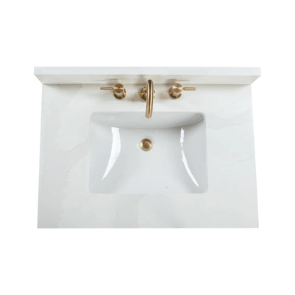 Adele 30" Freestanding Bathroom Vanity with Calacatta White Quartz Top and Vitreous China Undermount Sink