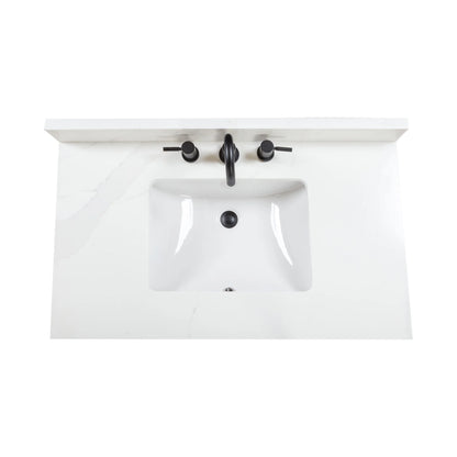 Adele 36" Freestanding Bathroom Vanity with Calacatta White Quartz Top and Vitreous China Undermount Sink