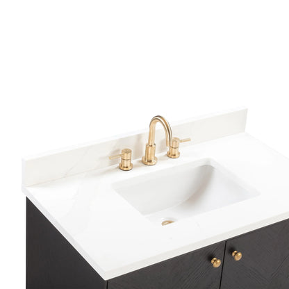 Adele 36" Freestanding Bathroom Vanity with Calacatta White Quartz Top and Vitreous China Undermount Sink