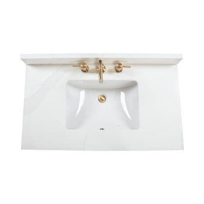 Adele 36" Freestanding Bathroom Vanity with Calacatta White Quartz Top and Vitreous China Undermount Sink