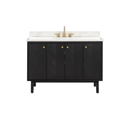Adele 48" Freestanding Bathroom Vanity with Calacatta White Quartz Top and Vitreous China Undermount Sink