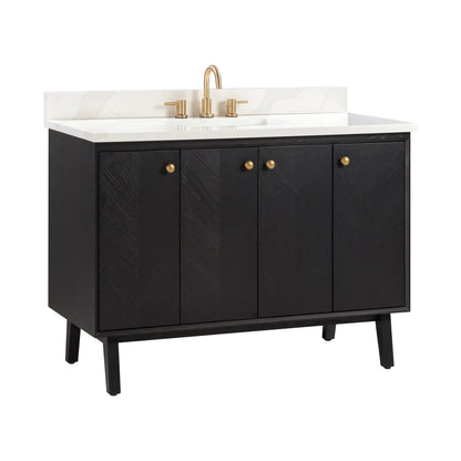 Adele 48" Freestanding Bathroom Vanity with Calacatta White Quartz Top and Vitreous China Undermount Sink