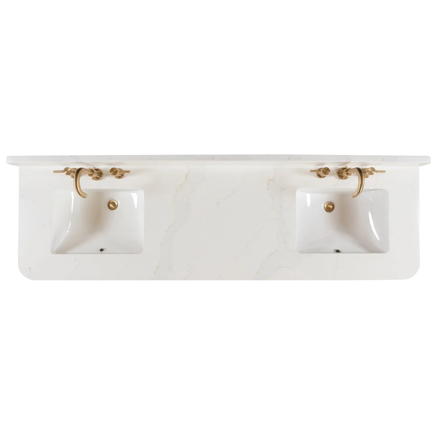 Adele 72" Freestanding Bathroom Vanity with Calacatta White Quartz Top and Vitreous China Undermount Sinks